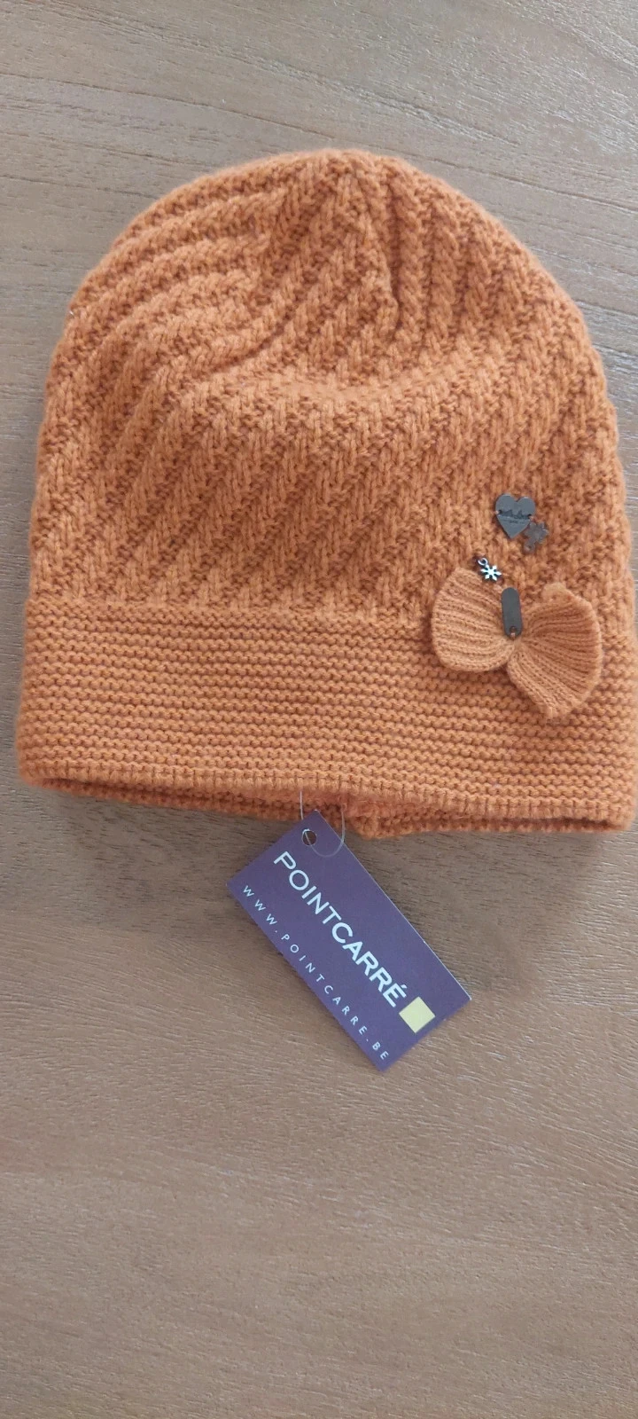 Bonnet en maille Barts moutarde avec nœud - Taille 53 – photo 3